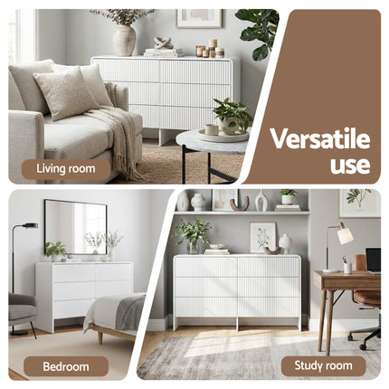 Artiss 6 Chest of Drawers Dresser Cabinet Beige.