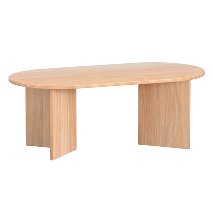 Artiss Coffee Table Oval 110CM Pine Alva.
