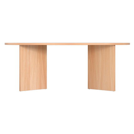 Artiss Coffee Table Oval 110CM Pine Alva.