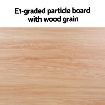 Artiss Coffee Table Oval 110CM Pine Alva.