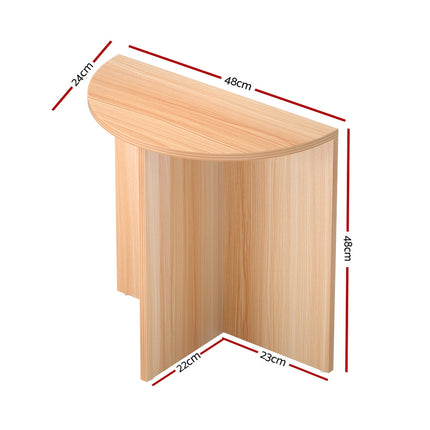 Artiss Coffee Table Semi-circle 48CM Pine Elva.