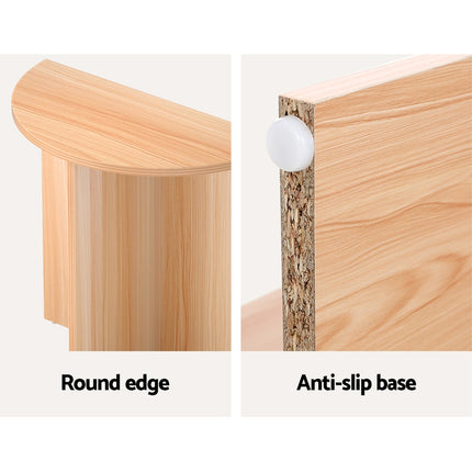 Artiss Coffee Table Semi-circle 48CM Pine Elva.