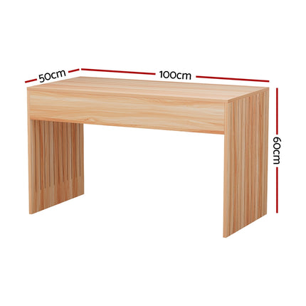 Artiss Coffee Table Rectangle Fluted Side 100CM.