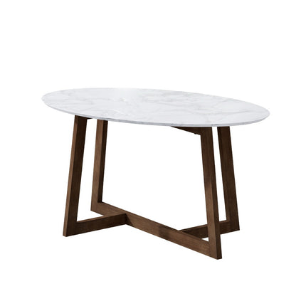 Artiss Coffee Table Oval Marble Effect.