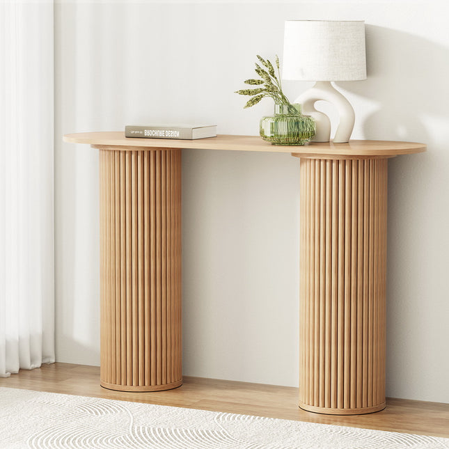 Artiss Console Table Oval 115CM Pine Blake.