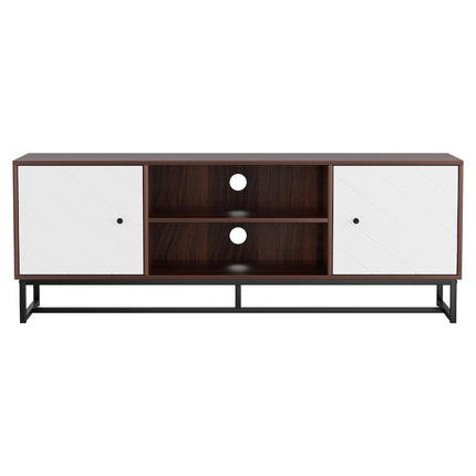 Artiss TV Unit 150cm Storage Shelves Walnut White.