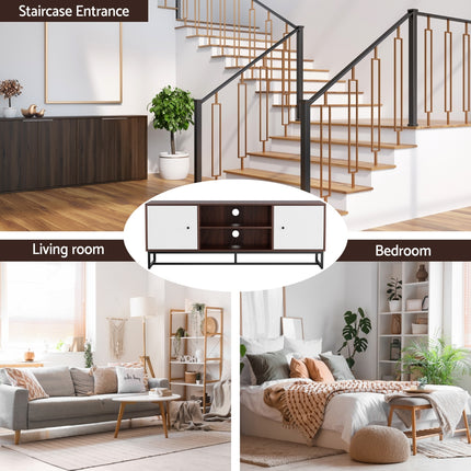 Artiss TV Unit 150cm Storage Shelves Walnut White.