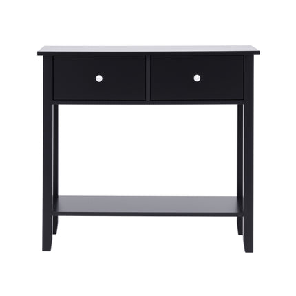 Artiss Console Table Hallway Sofa Entryway Entrance 2 Drawers 80CM Black.