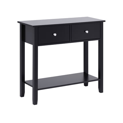 Artiss Console Table Hallway Sofa Entryway Entrance 2 Drawers 80CM Black.