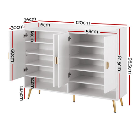 Artiss Shoe Rack Cabinet 5 Tiers 30 Pairs White.