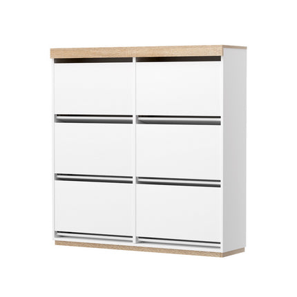 Artiss Shoe Rack Cabinet 3-Tier 45 Pairs White.