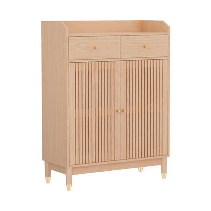 Artiss Shoe Rack Cabinet 4-Tier 16 Pairs Pine.