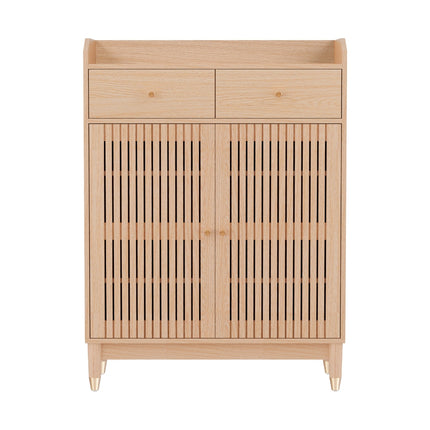 Artiss Shoe Rack Cabinet 4-Tier 16 Pairs Pine.