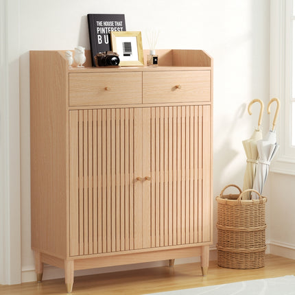 Artiss Shoe Rack Cabinet 4-Tier 16 Pairs Pine.