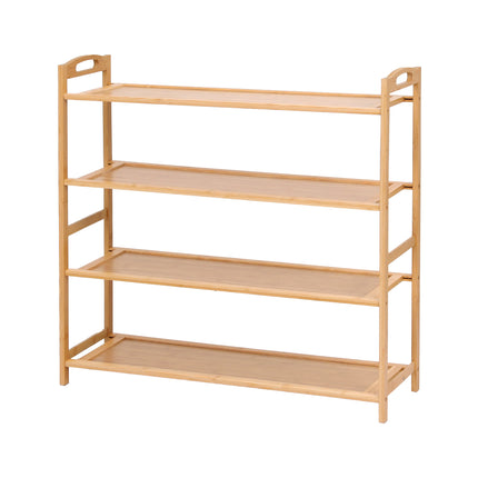 Artiss 4 Tier Shoe Rack Bamboo Storage Organiser Pine.
