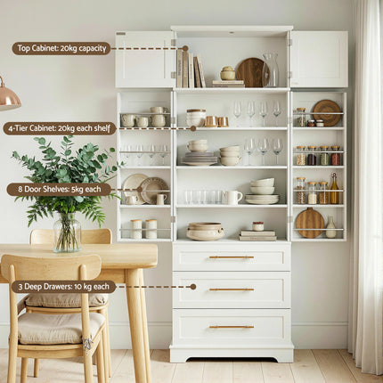 Artiss 2X Buffet Sideboard Cabinet Pantry Kitchen Storage Cupboard Drawers Doors.