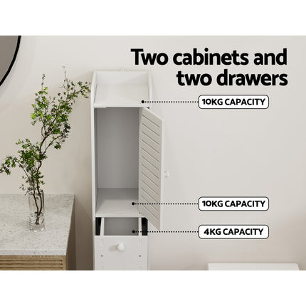 Artiss Bathroom Toilet Storage Cabinet Laundry Tallboy Cupboard Slim Corner.