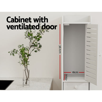 Artiss Bathroom Toilet Storage Cabinet Laundry Tallboy Cupboard Slim Corner.
