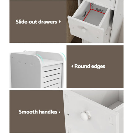 Artiss Bathroom Toilet Storage Cabinet Laundry Tallboy Cupboard Slim Corner.
