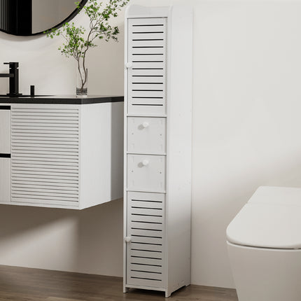 Artiss Bathroom Toilet Storage Cabinet Laundry Tallboy Cupboard Slim Corner.