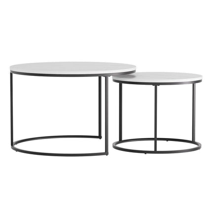 Artiss Nesting Coffee Table Set of 2 Marble Effect.