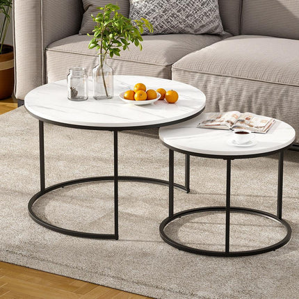Artiss Nesting Coffee Table Set of 2 Marble Effect.