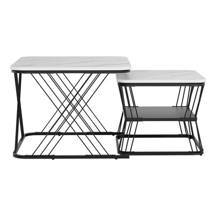 Artiss Nesting Coffee Table Set of 2 Marble Effect.