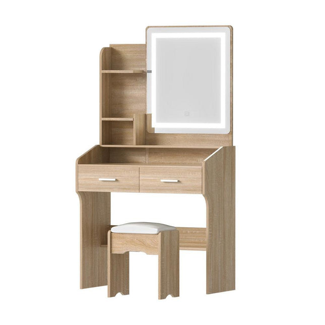 Artiss Dressing Table Set Stool Led Wood.