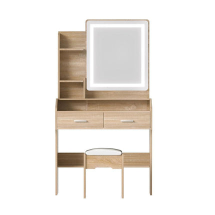 Artiss Dressing Table Set Stool Led Wood.