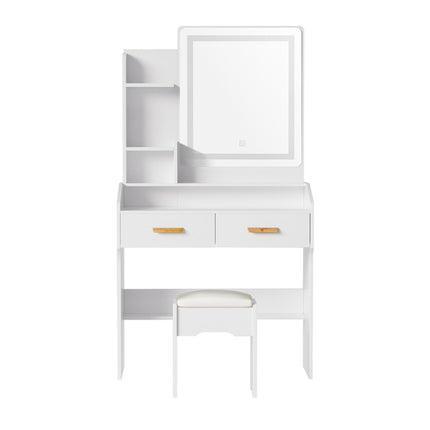 Artiss Dressing Table Set Stool Led White Doria.