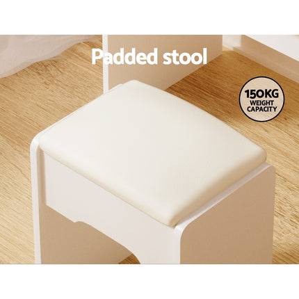 Artiss Dressing Table Set Stool Led White Doria.