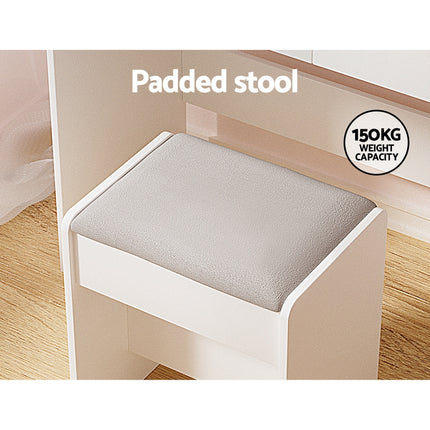 Artiss Dressing Table Set Stool 10 Led Bulbs White Dulcea.