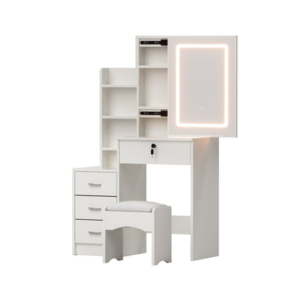 Artiss Dressing Table Vanity Desk Set Stool Led White.