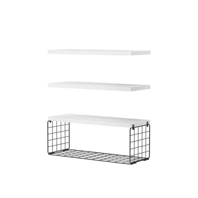 Artiss Floating Wall Shelf Set of 3 White.