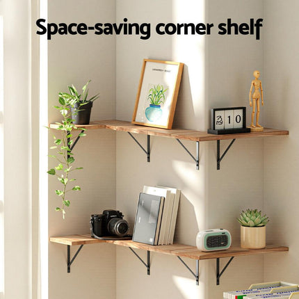 Artiss Floating Wall Shelf Corner Shelves Set of 4 Wood.