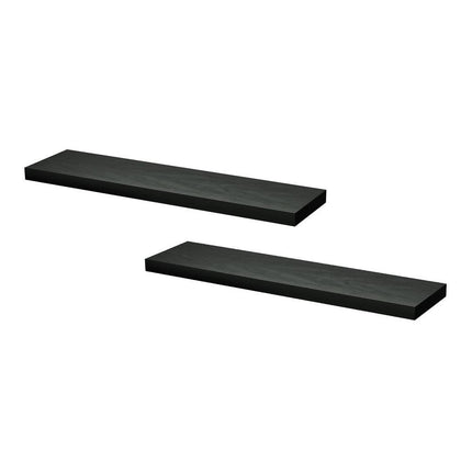 Artiss Floating Wall Shelf Set of 2 Black 90CM.