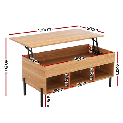 Artiss Coffee Table Lift-top Oak.