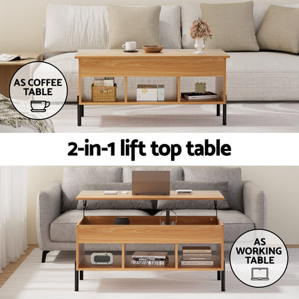 Artiss Coffee Table Lift-top Oak.