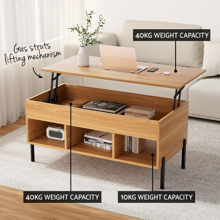 Artiss Coffee Table Lift-top Oak.