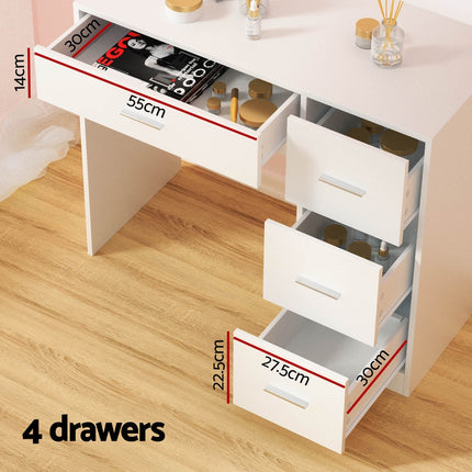 Artiss Dressing Table Set Stool 15 Led Bulbs White Darcy.