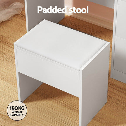 Artiss Dressing Table Set Stool 15 Led Bulbs White Darcy.