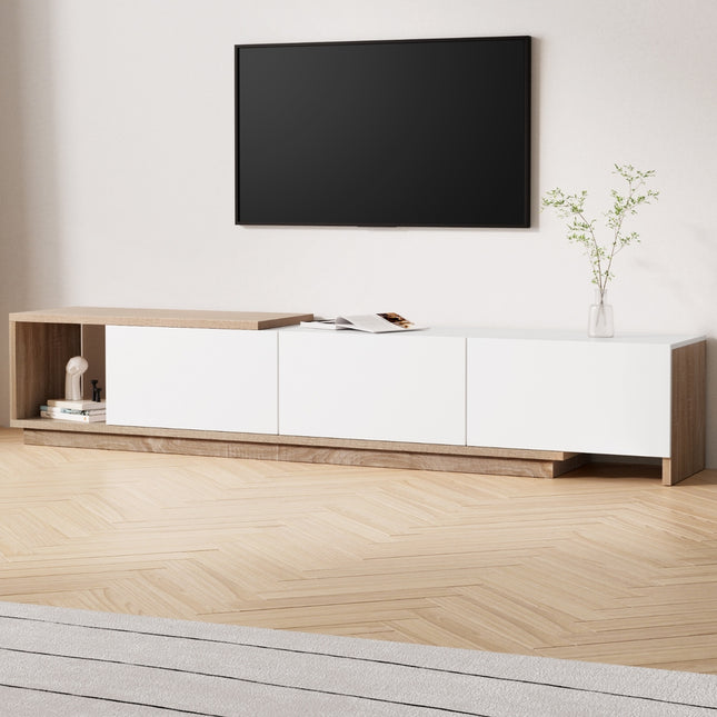 Artiss TV Cabinet Entertainment Unit Stand Extendable White Oak.