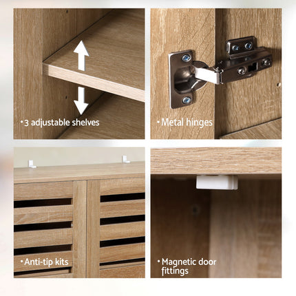 Artiss Shoe Rack Cabinet 30 Pairs Adjustable Shelf.