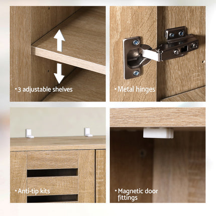 Artiss Shoe Rack Cabinet 20 Pairs 5-tier Wood Alster.