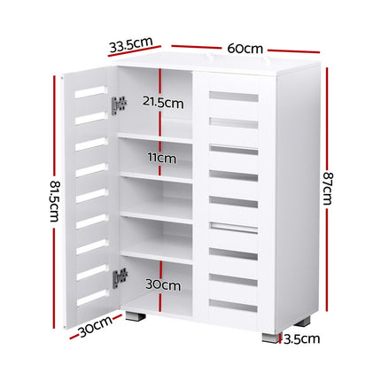 Artiss Shoe Rack Storage Cabinet 20 Pairs 5-tier White Alster.