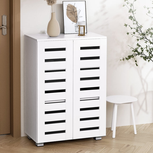 Artiss Shoe Rack Storage Cabinet 20 Pairs 5-tier White Alster.