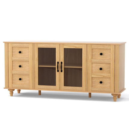 Artiss Buffet Sideboard Storage Cabinet Kitchen Cupboard Faux Drawer 150CM Pine.