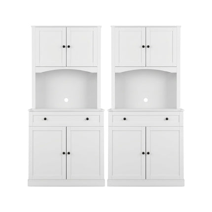 Artiss 2x Buffet Sideboard Hutch Pantry Cabinet Kitchen Storage BEINI White
