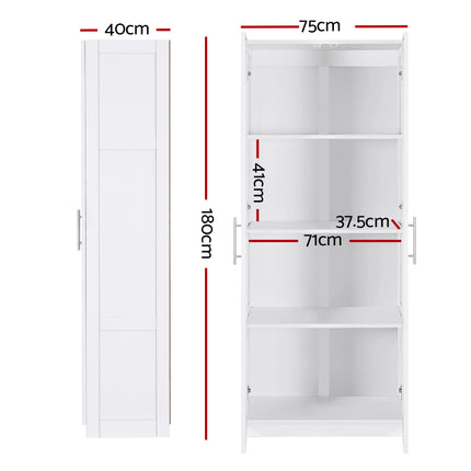 Artiss 2 Door Buffet Sideboard Cupboard Cabinet Pantry White.