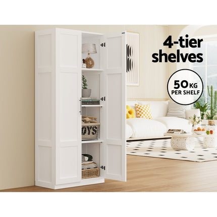 Artiss 2 Door Buffet Sideboard Cupboard Cabinet Pantry White.